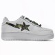 Bathing Ape Bape Sta Low White Green Camouflage W/M Sports Shoes