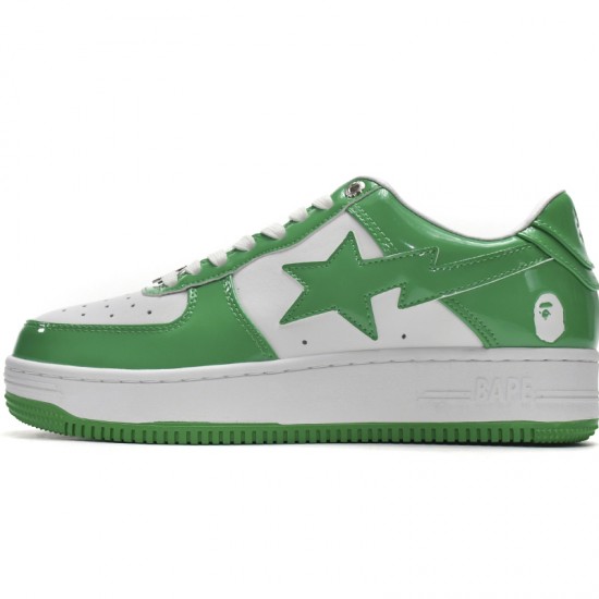 Bathing Ape Bape Sta Low White Green W/M Sports Shoes