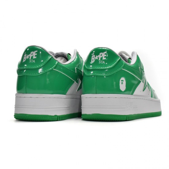 Bathing Ape Bape Sta Low White Green W/M Sports Shoes