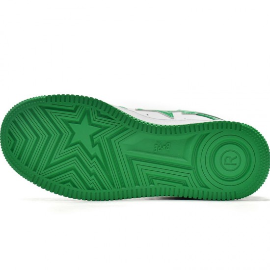 Bathing Ape Bape Sta Low White Green W/M Sports Shoes