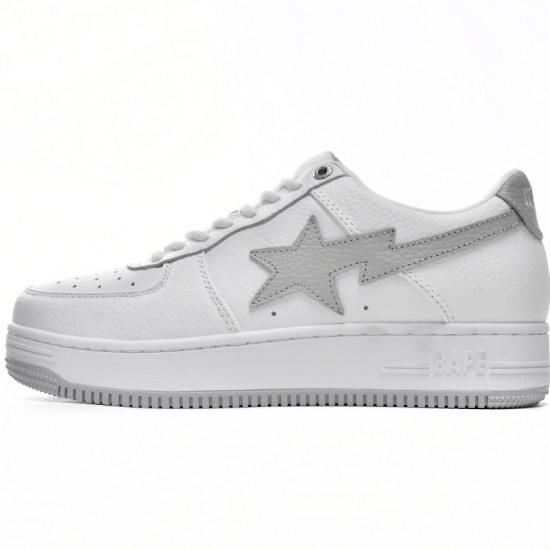 Bathing Ape Bape Sta Low White Grey Silvery W/M Sports Shoes