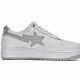 Bathing Ape Bape Sta Low White Grey Silvery W/M Sports Shoes