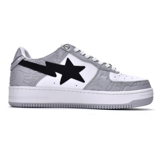 Bathing Ape Bape Sta Low White Grey W/M Sports Shoes