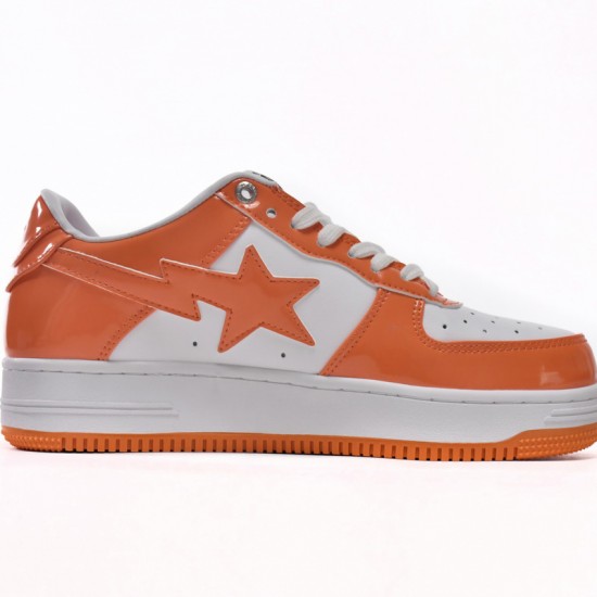 Bathing Ape Bape Sta Low White Orange W/M Sports Shoes