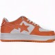 Bathing Ape Bape Sta Low White Orange W/M Sports Shoes