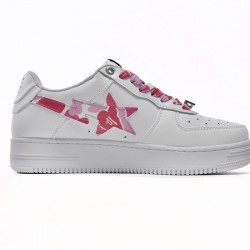 Bathing Ape Bape Sta Low White Red Camouflage W/M Sports Shoes