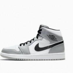 Air Jordan 1 Mid Light Smoke Grey Gray White 554724-092