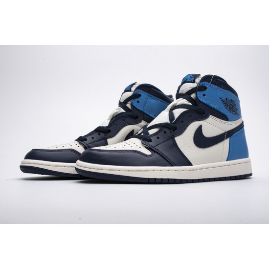 Air Jordan 1 Retro High OG "Obsidian" University Blue White 555088-140