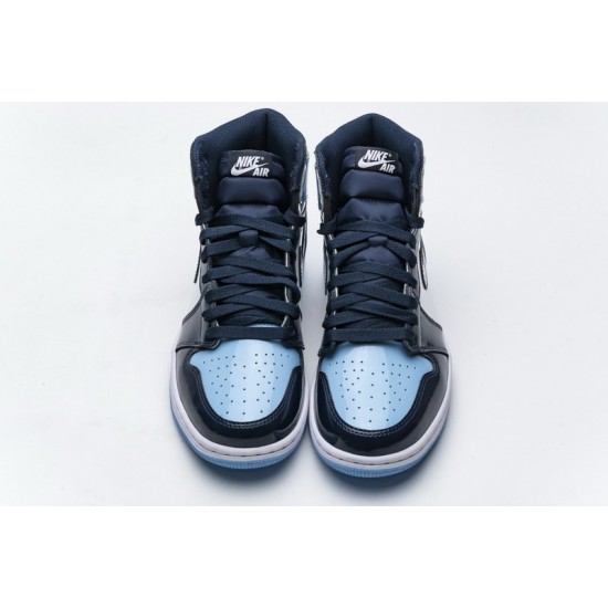 Air Jordan 1 Retro High OG UNC Patent Blue Black CD0461-401