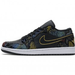 Air Jordan 1 Low "Multicolor Snakeskin" BHM Black Yellow CW5580-001