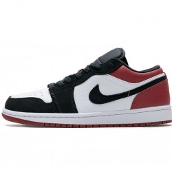 Air Jordan 1 Low "Black Toe" Black White Red 553558-116