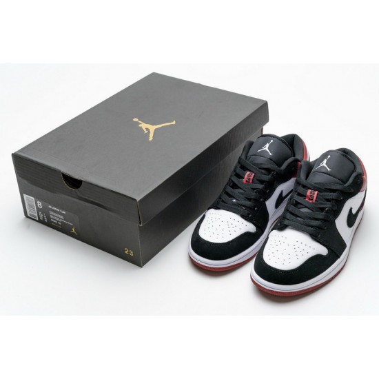 Air Jordan 1 Low Black Toe Black White Red 553558-116