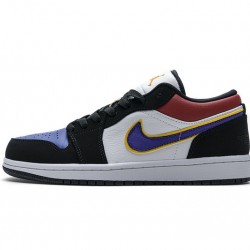 Air Jordan 1 Low "Lakers Top 3" White Blue Purple CJ9216-051