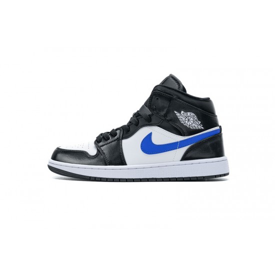 Discount Air Jordan 1 Mid "Astronomy Blue" Black Blue White 554724-084 36-46 Shoes