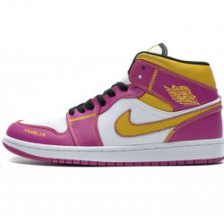 Air Jordan 1 Mid "Dia de los Muertos" White Yellow Pink DC0350-100 36-45