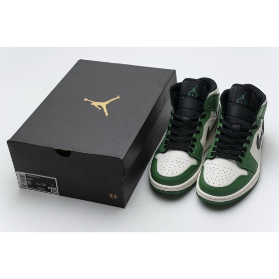 Air Jordan 1 Mid "Pine Green" White Green 852542-301