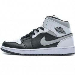 Air Jordan 1 Mid "White Shadow" Black White Grey 554724-073 36-45