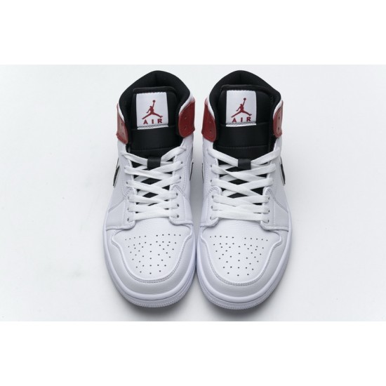Air Jordan 1 Mid "White Black Gym Red" White Red 554724-116