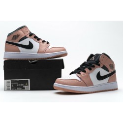 Air Jordan 1 Mid "Pink Quartz" Blakc White Pink 555112-603