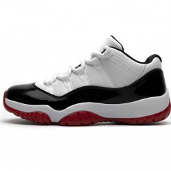 Air Jordan 11 Low "White Bred" Black White Red AV2187-160