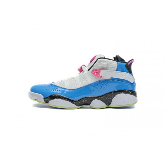 Best Air Jordan 6 Rings BG White Blue Fury Cyber Pink CK0018-100 36-45 Shoes