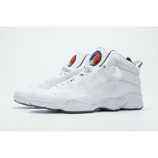 Discount Air Jordan 6 Rings "Paint Splatter" All White 322992-100 36-45 Shoes