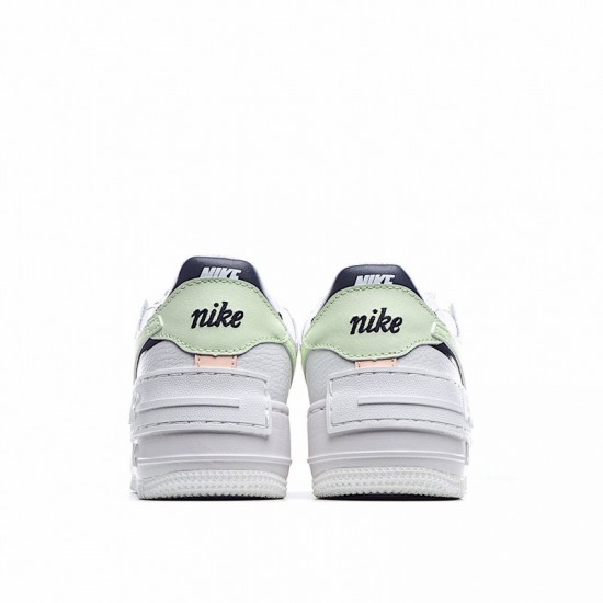 Nike Air Force 1 Shadow "White Crimson Tint" White Green Orange CI0919-107