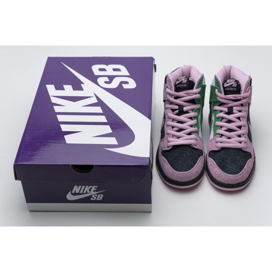 Nike SB Dunk High Pro Prm "Invert Celtics" Black Pink Green CU7349-001