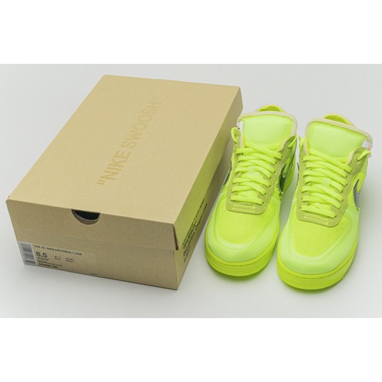 Off-White x Nike Air Force 1 Low "Volt" Green Black AO4606-700