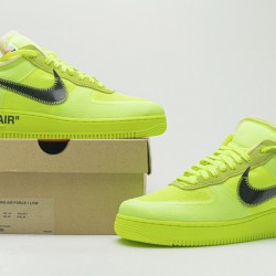Off-White x Nike Air Force 1 Low "Volt" Green Black AO4606-700