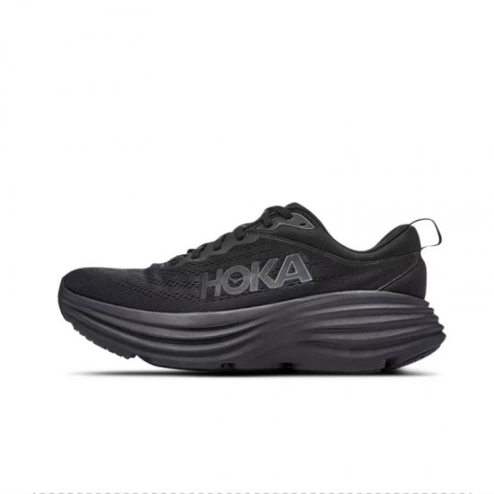 Hoka One One Bondi 8 All Black Women Men Running Shoes