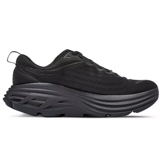 Hoka One One Bondi 8 All Black Women Men Running Shoes