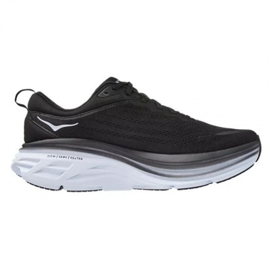 Hoka One One Bondi 8 Black White Women Men Running Shoes