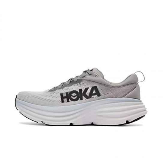 Hoka One One Bondi 8 Grey Black Women Men Running Shoes