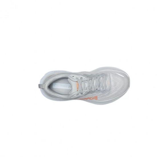 Hoka One One Bondi 8 Grey Orange Women Men Running Shoes