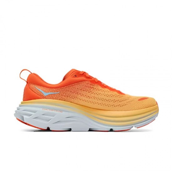 Hoka One One Bondi 8 Orange Yellow White Women Men Running Shoes