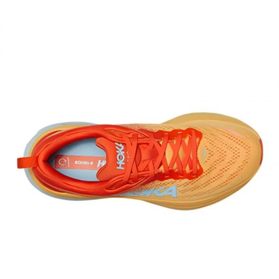 Hoka One One Bondi 8 Orange Yellow White Women Men Running Shoes