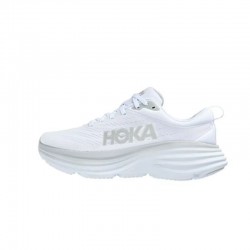 Hoka One One Bondi 8 White Grey Women Men Running Shoes
