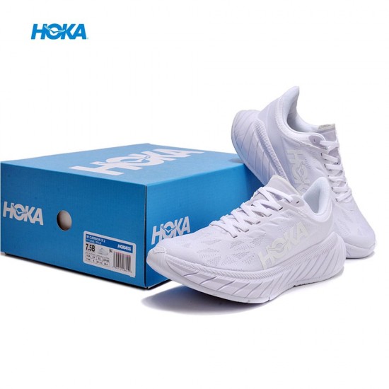 Hoka One One Carbon X2 All White Women Men Running Shoes