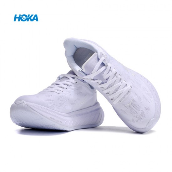 Hoka One One Carbon X2 All White Women Men Running Shoes