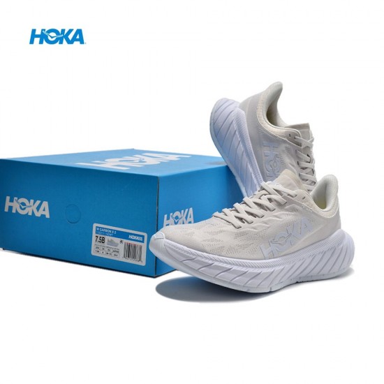 Hoka One One Carbon X2 Beige White Women Men Running Shoes