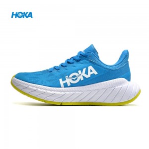Hoka One One Carbon X2 Blue White Green Men Running Shoes