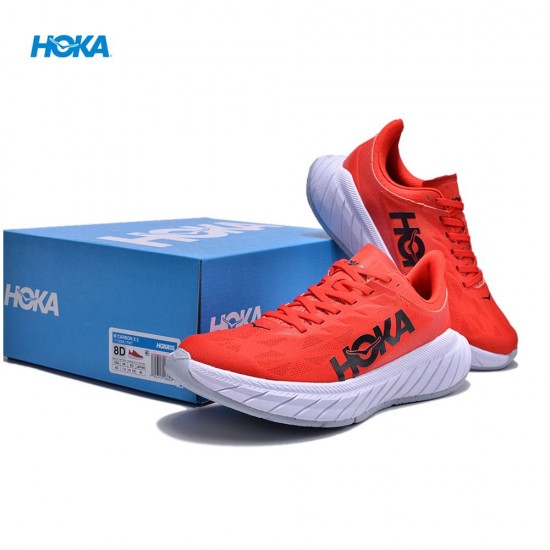 Hoka One One Carbon X2 Red Black Women Men Running Shoes