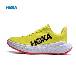 Hoka One One Carbon X2 Yellow Orange Black Women Men Running Shoes