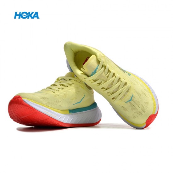 Hoka One One Carbon X2 Yellow Red Women Men Running Shoes