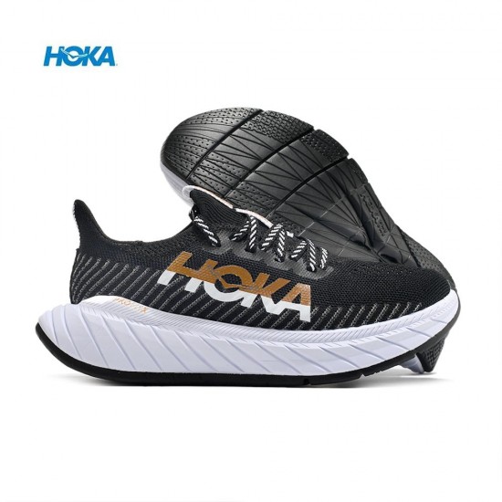 Hoka One One Carbon X3 Black White Gold Women Men Running Shoes