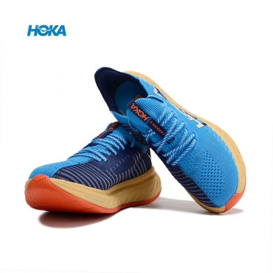 Hoka One One Carbon X3 Blue Brown Yellow Women Men Running Shoes