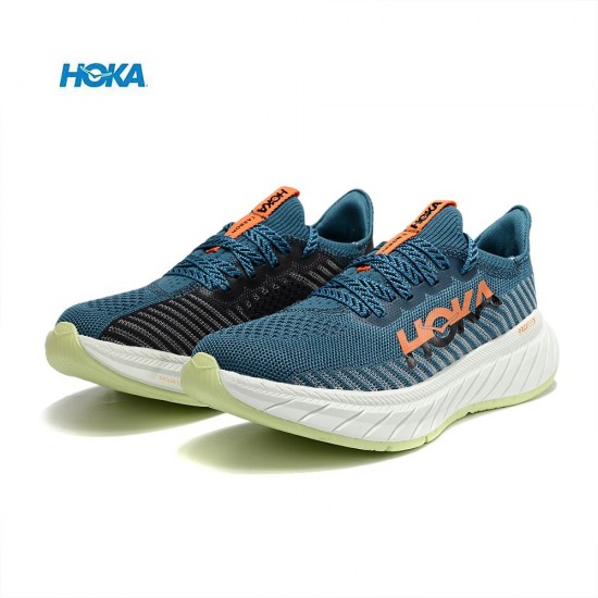 Hoka One One Carbon X3 Deep Blue Black LtGreen Women Men Running Shoes