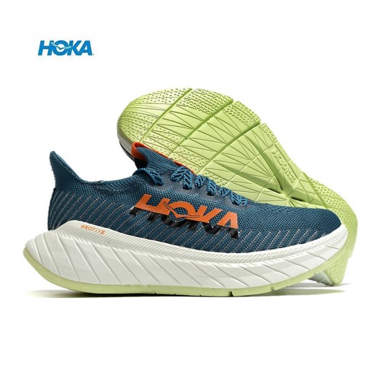 Hoka One One Carbon X3 Deep Blue Black LtGreen Women Men Running Shoes