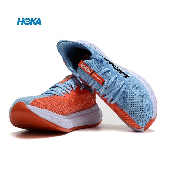 Hoka One One Carbon X3 Ltblue Orange White Women Men Running Shoes